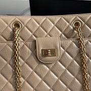 Chanel leather golden tote shopping bag beige | AS6611 - 6