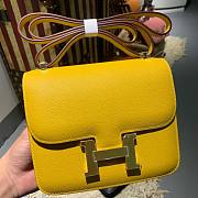 Hermes mini constance shoulder bag yellow  - 1