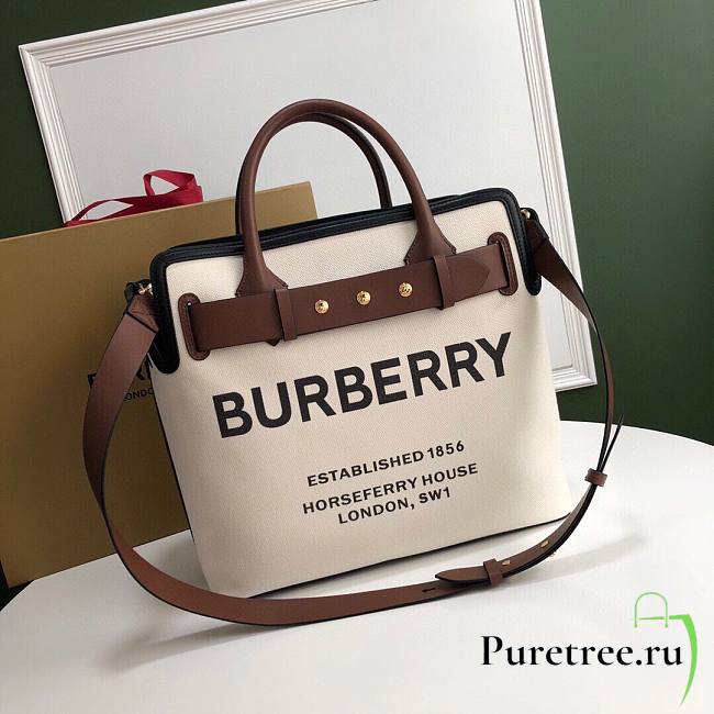 Burberry Large Buckle Tote Bag White 40cm - 1