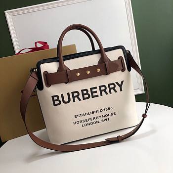 Burberry Large Buckle Tote Bag White 40cm