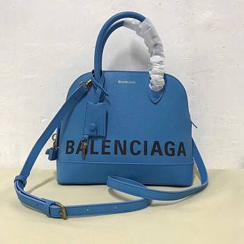 Balenciaga Ville Top Handle Bag Black /Blue 26cm