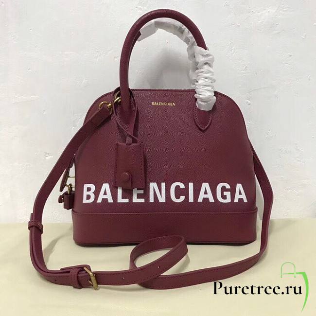 Balenciaga Ville Top Handle Bag Red / White 26cm - 1