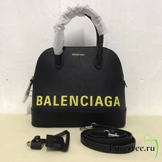 Balenciaga Ville Top Handle Bag Black /Yellow 26cm - 1