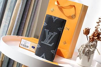 LV Brazza Taurillon Shadow leather Long Wallet | M80042