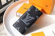 LV Brazza Taurillon Shadow leather Long Wallet | M80042 - 5