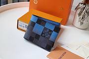 LV Brazza Damier Graphite Pixel Blue Wallet | N60895 - 1