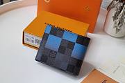 LV Brazza Damier Graphite Pixel Blue Wallet | N60895 - 4