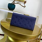 LV Sarah Long Wallet Blue | M61182   - 4