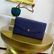 LV Sarah Long Wallet Blue | M61182   - 5