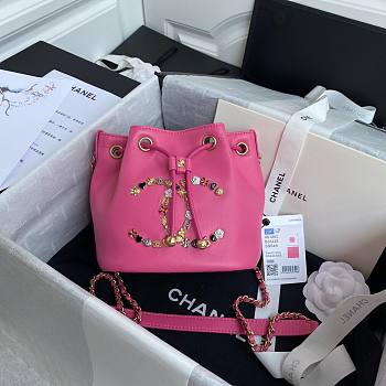 Chanel Cham Chain Pink Bucket Bag 2020