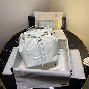 Chanel Shiny White Bucket Bag |1946