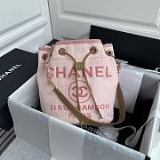 Chanel deauville pink leather bucket bag  - 1