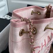 Chanel deauville pink leather bucket bag  - 5