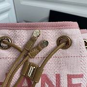 Chanel deauville pink leather bucket bag  - 6