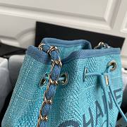 Chanel deauville blue leather bucket bag - 3