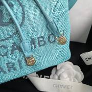 Chanel deauville blue leather bucket bag - 5