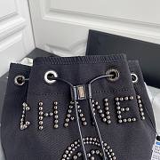 Chanel deauville Black leather bucket bag - 3