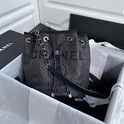 Chanel deauville Gray leather bucket bag - 2