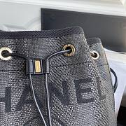 Chanel deauville Gray leather bucket bag - 3