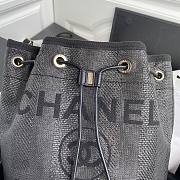 Chanel deauville Gray leather bucket bag - 6