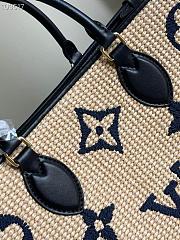 LV Onthego MM Monogram Giant Weave Embroidery Tote Bag | M57723 - 6