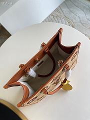 LV Onthego MM Monogram Giant Weave Embroidery Tote Bag Brown | M57723 - 2