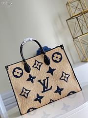LV Onthego GM Monogram Giant Weave Embroidery Tote Bag | M57723 - 4