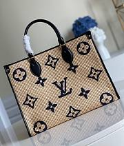 LV Onthego MM Monogram Giant Weave Embroidery Tote Bag | M57723 - 1