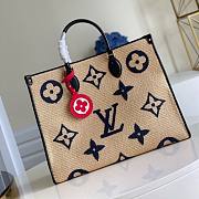 LV Onthego GM Monogram Giant Weave Embroidery Tote Bag | M57723 - 1