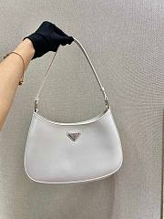 Prada Cleo brushed leather shoulder bag white 27cm | 1BC156 - 3