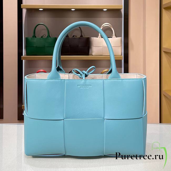 Bottega Veneta Intrecciato lamp skin tote blue bag | 609175 - 1