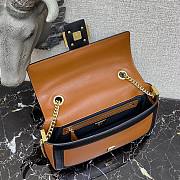 Fendi Baguette chain brown leather bag 27cm | 8BR783 - 5