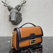 Fendi Baguette chain brown leather bag 27cm | 8BR783 - 3