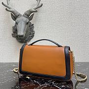 Fendi Baguette chain brown leather bag 27cm | 8BR783 - 6