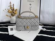 Chanel Calfskin Flap Bag With Top Handle Gray Fall 2021 | JY-21062991 - 1