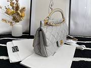 Chanel Calfskin Flap Bag With Top Handle Gray Fall 2021 | JY-21062991 - 3