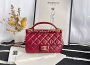 Chanel Calfskin Flap Bag With Top Handle Red Fall 2021 | JY-21062991 - 1