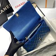 Chanel Coco Grained Calfskin with Handle Small Blue | 92991 - 5