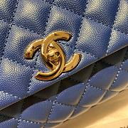 Chanel Coco Grained Calfskin with Handle Small Blue | 92991 - 6
