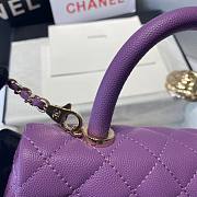 Chanel Coco Grained Calfskin with Handle Small Purple | 92991 - 4