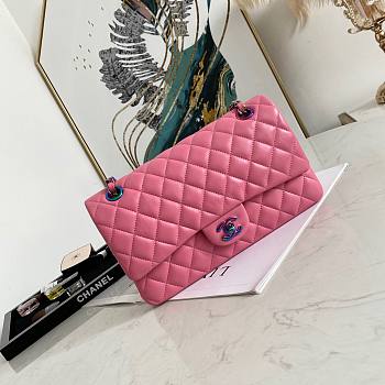 Chanel Lambskin Neon Pink Double Flap Bag 25 | 02892 