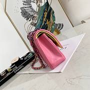 Chanel Lambskin Neon Pink Double Flap Bag 25 | 02892  - 4