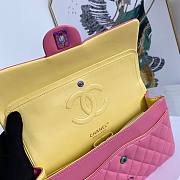 Chanel Lambskin Neon Pink Double Flap Bag 25 | 02892  - 5