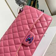Chanel Lambskin Neon Pink Double Flap Bag 25 | 02892  - 2