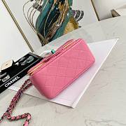 Chanel Lambskin Neon Pink Double Flap Bag 17 | 02869 - 4