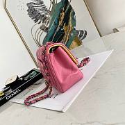 Chanel Lambskin Neon Pink Double Flap Bag 17 | 02869 - 6