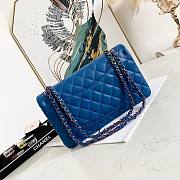 Chanel Lambskin Neon Blue Double Flap Bag 25 | 02892 - 4