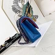 Chanel Lambskin Neon Blue Double Flap Bag 25 | 02892 - 3