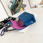 Chanel Lambskin Neon Blue Double Flap Bag 20 | 02870 - 3
