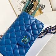 Chanel Lambskin Neon Blue Double Flap Bag 20 | 02870 - 5